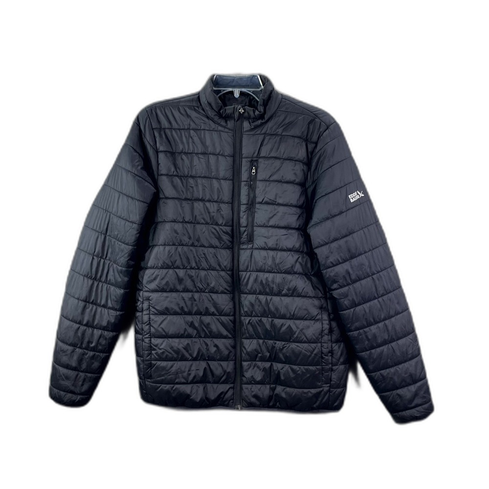 Eddie Bauer Puffer Jacket Mens Medium Quilted Full Zip Insulated Warm Outerwear